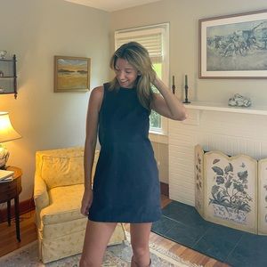Navy Suade mini dress from Tobi! Top snap with open back fits size 0-6